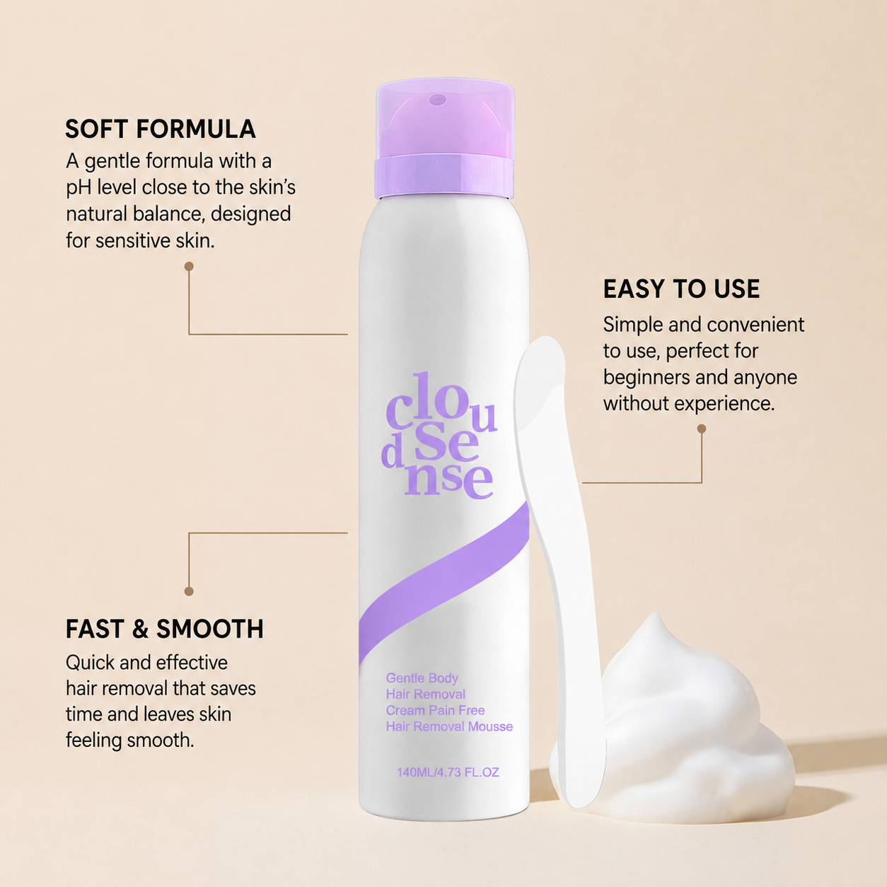 Gentle Hair Removal Mousse for Body